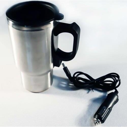 450ML Car Electric Heating Cup Auto Adjustable Temperature Auto Boiling Kettle Travel Flask Stainless Steel Heating Mug