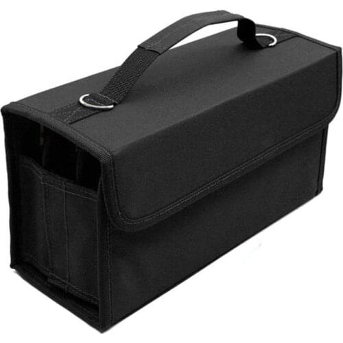 80 Slots Large Capacity Folding Marker Pen Case Art Markers Pen Storage Carrying Bag Durable Sketch Tools Organizer Black