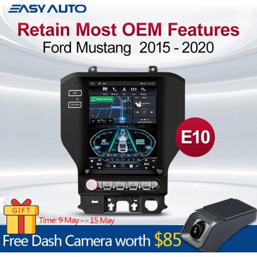 Android Car Radio for Ford Mustang Touchscreen Tesla Style Multimedia Player GPS Navigation With Voice Control DSP 2Din Carplay