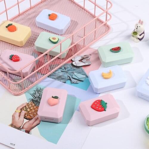 6*4cm Contact lens case Cute Mini Cosmetic Contact Lenses Box Eyes Contact Lens Container Travel Accessaries