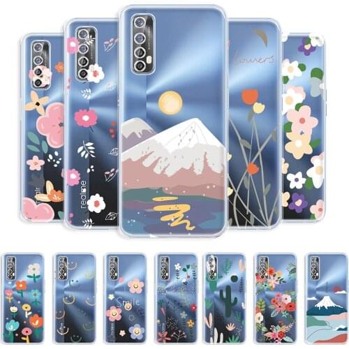 For OPPO Realme 7 Case Clear Back Cover For OPPO Realme 7 Pro Soft Protective Phone Coque For Realme 7i Transparent Case Scenery