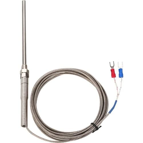 0-400 Degree Celsius K Type Thermocouple Temperature Stainless Steel Sensor 100mm Probe 300cm Wire Cable Length Instrument