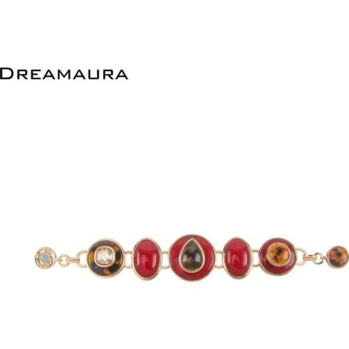 Dreamaura Smart Customized Fashion Jewelry Red Resin Acetate Magnet Bracelet for Women