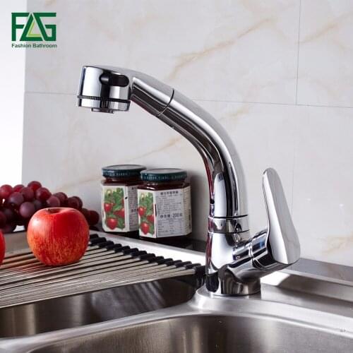 FLG Kitchen Faucet Mixer Tap Pull Out Spray Cold and Hot Tap Water Faucet Kitchen Sink Faucet