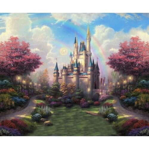 Wonderland castle baby birthday photo backgrounds fabric fairy Photography backdrop for photo Studio props photophone S-2716