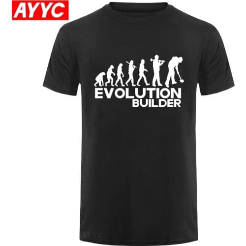 Evolution Of Builder Birthday Funny Unisex Graphic Fashion New Short Sleeve Eat Sleep Build T Shirts O Neck Harajuku T shirt
