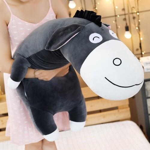 120cm Giant Plush Toys Stuffed Donkey Dolls Animals Plush Cartoon Toys Soft Pillow Long Pillow Cushion Girl Gift for Kids