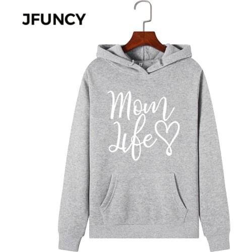 JFUNCY 2020 Autumn Women Hoodies Oversized Long Sleeve Hooded Female Pullover New Letter Print Woman Casual Sweatshirt