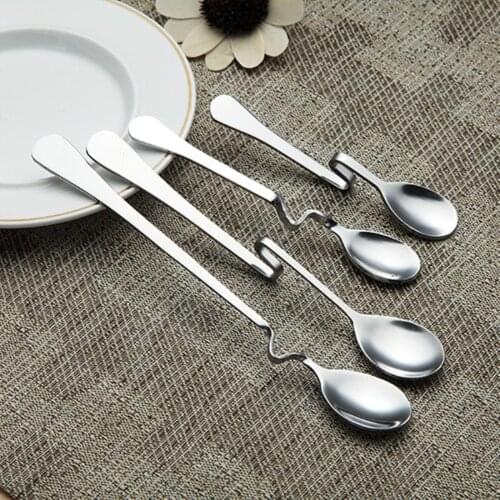 1pc Stainless Steel Coffee Spoon Creative Hang On Teaspoon Dessert Spoon Stirring Grains Milk Tea Scoop Wedding Gifts Tableware