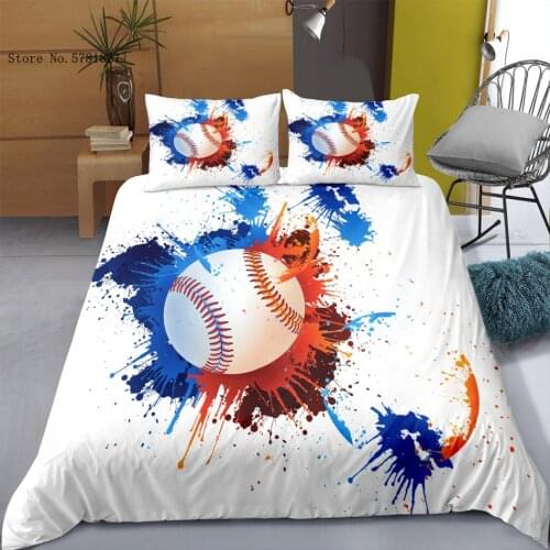 2/3 Pieces Baseball Bedding Set Famous Sports Duvet Cover Microfiber Fabric Bed Quilt Cover For Bedroom Home Bed Cover Set