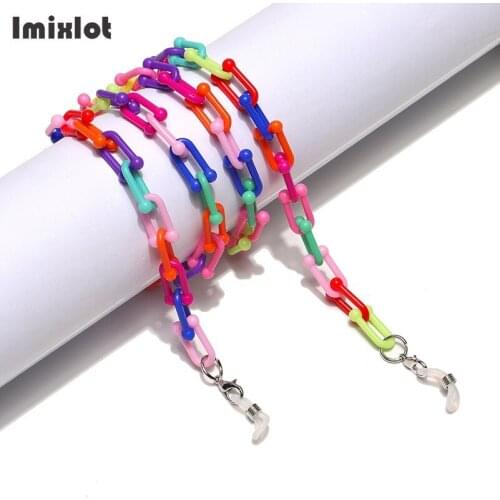 Colorful Acrylic Sunglasses Chain Women Reading Glasses Hanging Neck Chain Lanyard Straps Cords Eyeglasses Holder Mask Chains