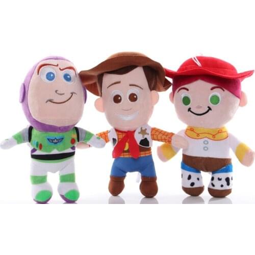 25cm Disney Toy Story 4 Woody Jessie Buzz Lightyear Cartoon Stuffed Plush Dolls Kawaii Keychain Pendant Toys Christmas Kids Gift