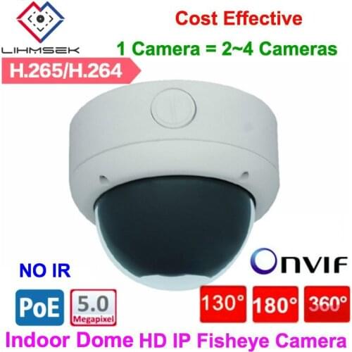 Lihmsek Dome security ip camera H265 with 130 180 360 degree Wide Angle Lens H.265 IP Camera 4 Megapixel POE ONVIF