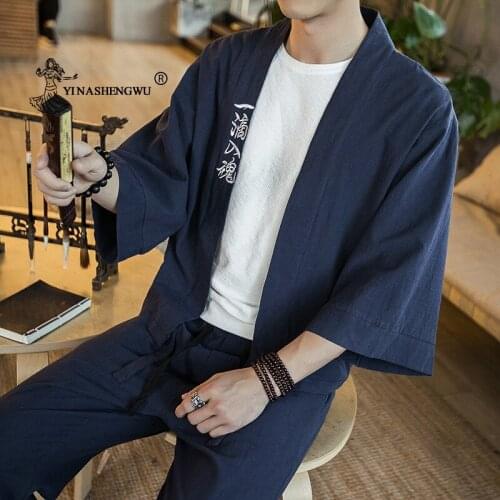 Summer Beach Casual Shirts Yukata Men Kimono Cardigan Men Japanese Kimonos Top Coat Kimono Cosplay Costume Print Asian Clothes