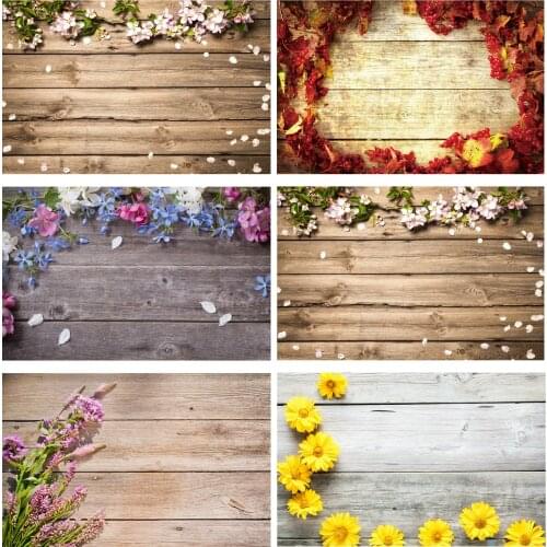 Lyavshi Wooden Board Flower Baby Doll Photography Backdrops Party Decor Photographic Backgrounds for Photo Studio Photophone