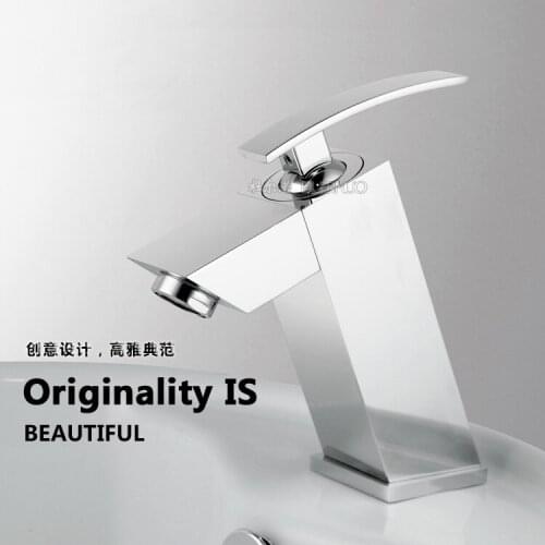 Full Copper hot and cold basin faucet bathroom cabinet single hole single horse counter basin beightening basin mixer tap