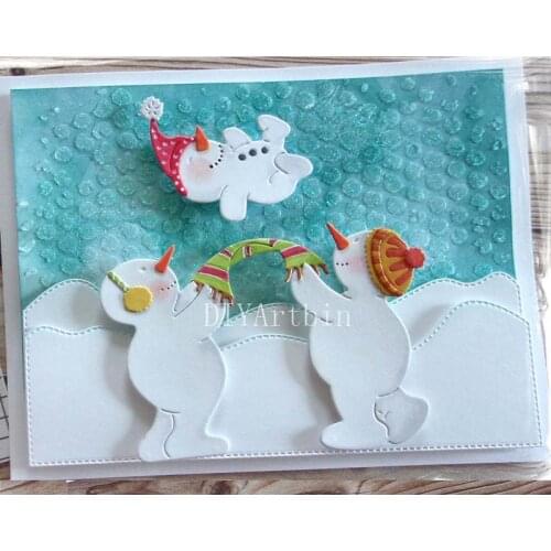 Metal Cutting Dies For Cardmaking New 2021 Christmas Snowman Famiy Fun Layering Stencils For Diy Scrapbooking