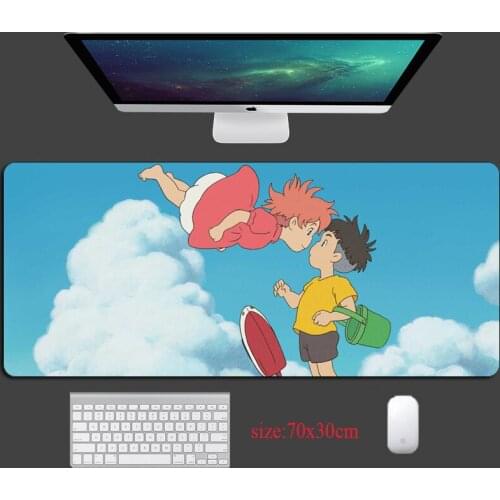 Cartoon Anime Ponyo on the Cliff mouse pads office home gamer large mousepad keyboard pad anti-slip Locking Edge mouse mat Otaku