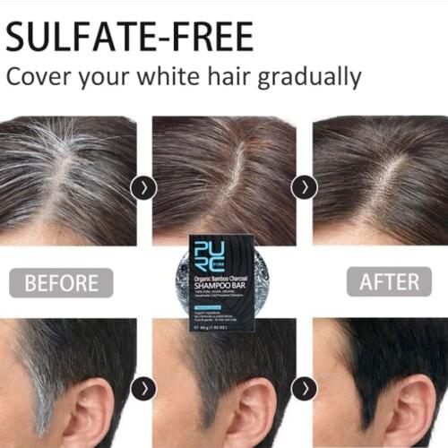 Soap Hair Darkening Shampoo Bar Repair Gray White Hair Color Dye Face Hair