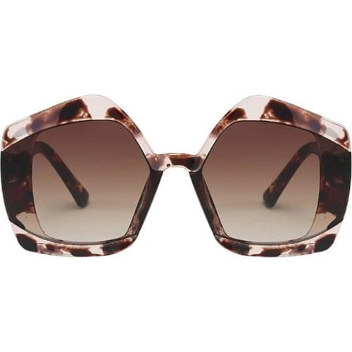 2021 New Luxury Brand Oversized Square Sunglasses For Women Vintage Black Leopard Cat Sun Glasses Female Alloy Pink Shades NX