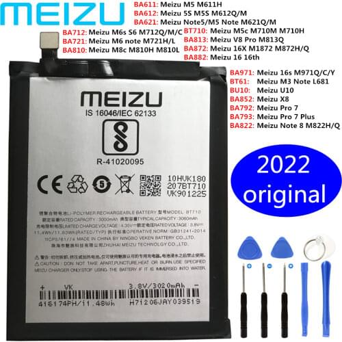 Meizu Original Battery For MEIZU M3 Note L681 L681H M5 M6 Note M6s Meilan S6 M5S Note5 M5 Note Meizu M5c M8c Phone Batteries