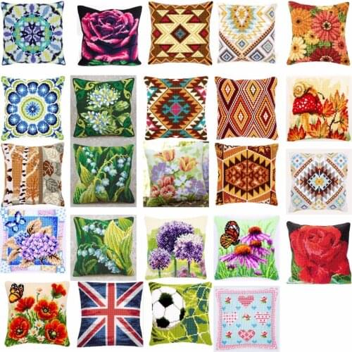 Animals10 style Cross Stitch Pillow Mat DIY Craft Tapestry Pillow 42CM by 42CM Needlework Crocheting Cushion Embroidery 3