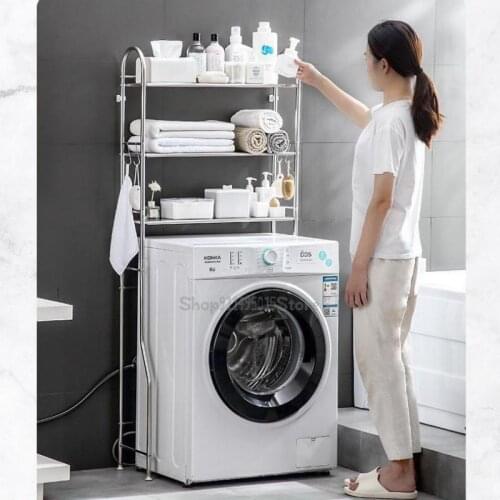 Stainless Steel Toilet Shelf Floor-standing Toilet Toilet Bathroom Bathroom Toilet Storage Shelf Above The Washing Machine