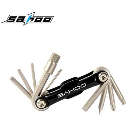 SAHOO Bike Tools 10 in 1 Bicycle Repairing Set Bike Repair Tool Kit Wrench Screwdriver Steel Bike Multifunction Tool 3 Color
