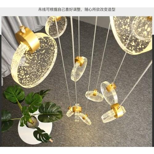Modern Chandeliers LED Stair Chandelier Loft Kitchen Home decor Crystal lights nordic Indoor Lighting hang lamp