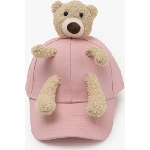 Spring Cute Baby Boy Girl Hat Korean Version Carton Bear Kids Baseball Caps Children Snapback Hip-Hop Sun Hats Toddler Cap 3-6Y