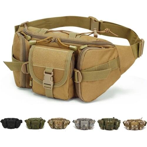 Outdoor Military Waist Bag Tactical Waist Pack Shoulder Bag Multi-pocket Molle Camping Hiking Pouch Belt Wallet Pouch Purse