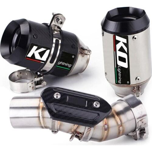 For Kawasaki Z900 Ninja 900 2017-2019 Exhaust Pipe Motorcycle Mid Link Tube Slip On 51mm Muffler Escape Carbon Fiber Heat Guard