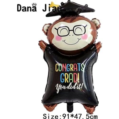 High-quality glasses study bear Monkey animal balloon boy birthday party Decoration Baloon children Zoo Theme helium balloons