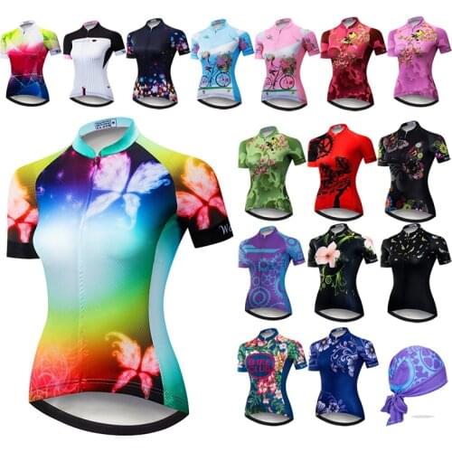 Womens Cycling Jersey Summer Short sleeve Biking MTB Jersey Shirts Top Ropa ciclismo Ladies Bike Team Cycle Bicycle Clothing
