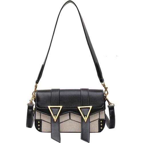 Geometric Rivets Women Bags Fashion Coffee Black Square Shoulder Purses And Handbags Luxury Designer Messenger Bags Lady Satchel