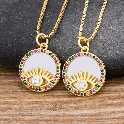 New Classic Shell Pendant Necklace Turkish Evil Eye Snake Boho Crystal Jewelry For Women Girls Birthday Present Dropshipping