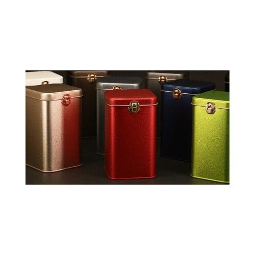 Tinplate Storage Bottles with Lock Metal Tea Can Storage Box Travel Sealed Portable Coffee Container Jewelry Candy Jar Organizer