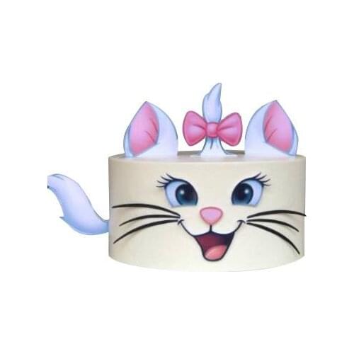 1set Mary Cat DIY Bow Tie Wedding Cartoon Birthday Cake Festive Holiday Party Number Foil Balloon Set Baking Cake Decor Supplies