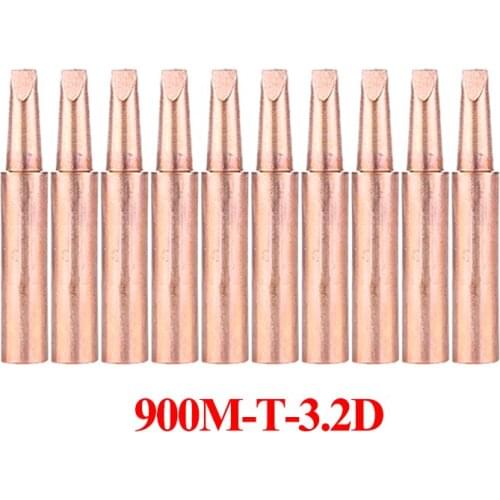 10Pcs/lot Pure Copper Soldering Tip 900M-T-3.2D Solder Tips Welding Head BGA Soldering Tools