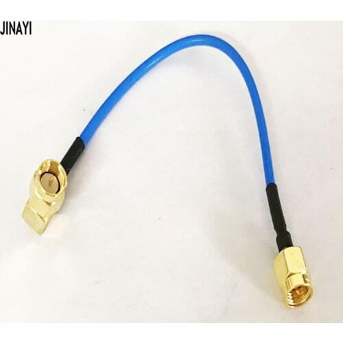 10pcs Blue Right Angle SMA male to SMA Plug RG405 Semi Flexible RF LOW LOSS 3G 4G Cable 10cm 15cm 30cm