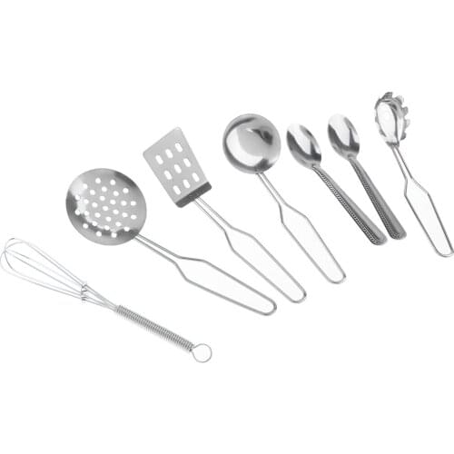 18Pcs Pretend Play Stainless Steel Stove Bowl Dish Real Cooking Tool Set Toy