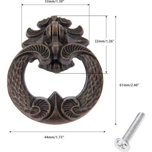 Vintage Furniture Handle Antique Cabinet Knobs Kitchen Drawer Wardrobe Cupboard Pull Knobs Door Ring