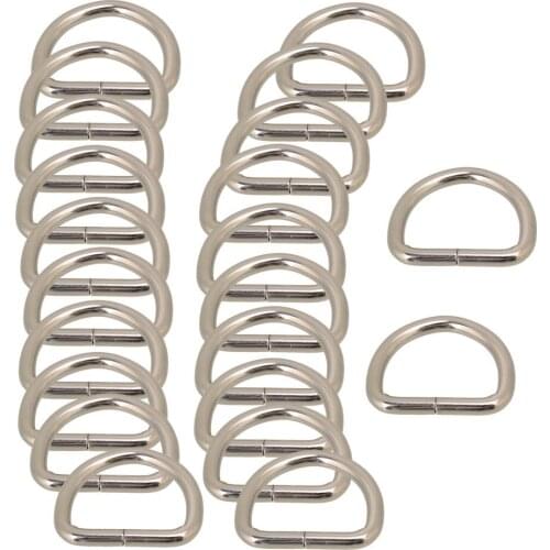 2.5CM Metal D Ring D Shaped Belt Buckle for Bags Purses Backpack Straps Pack of 20