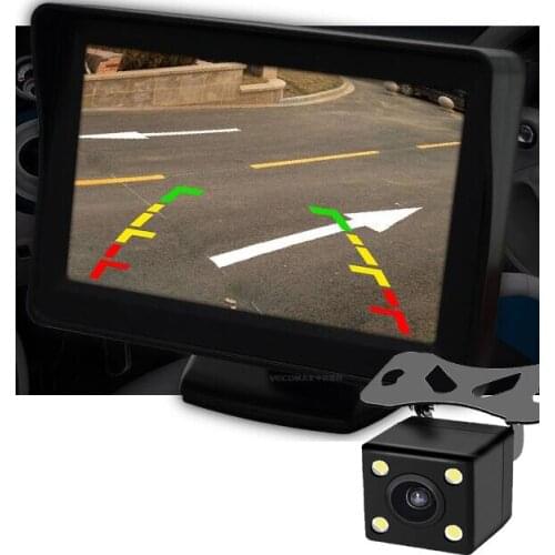 4.3 inch HD Car Rear View Monitor Reversing LCD TFT Display with Night Vision Backup Rearview Camera for Vehicle