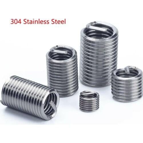5-50Pcs M2-M16 304 Stainless Steel Thread Repair Insert Wire Screw Sleeve Helicoil Fastener Accessories For Hardware Repair Tool