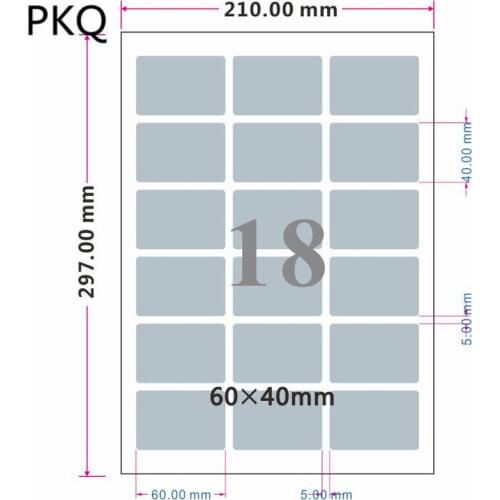 6 sizes A4 coated matt silver sticker self-adhesive laser printing paper blank waterproof PET label 50 sheet