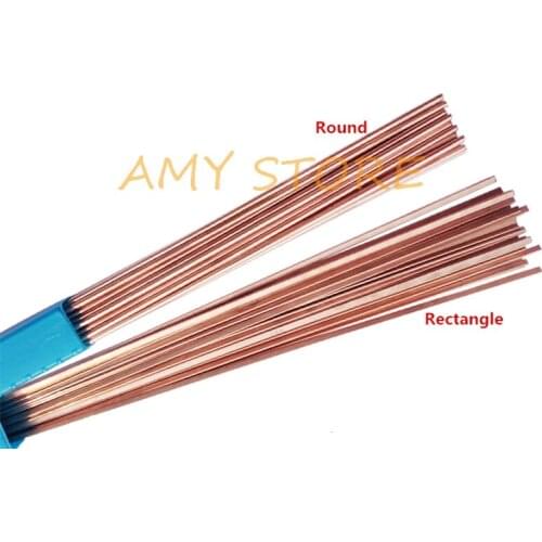 500g BCU93PRE Welding Round Square Rod OD 1/1.5/2/2.5/3/4x500mm Length Core Wire PRE Copper Phosphorus 1.3x3.2x500mm