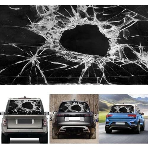 70x130cm SUV Car Rear Window Vinyl Wrap 3D Pattern Tints Thriller Graphic Stickers Horrible Ghost Decals Films Decoration