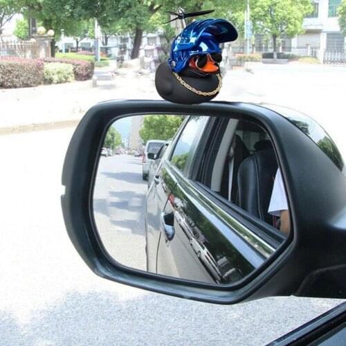Car Duck with Helmet Broken Wind Pendant Small Yellow Decor Helmet Accessories Car Duck Riding Cycling Road Motor Interior X5N1