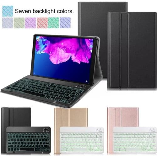 Wireless Backlit Keyboard Tablet Case for Lenovo Tab P11 Pro TB-J706F Detachable Colorful Backlit Keyboard PU Stand Cover